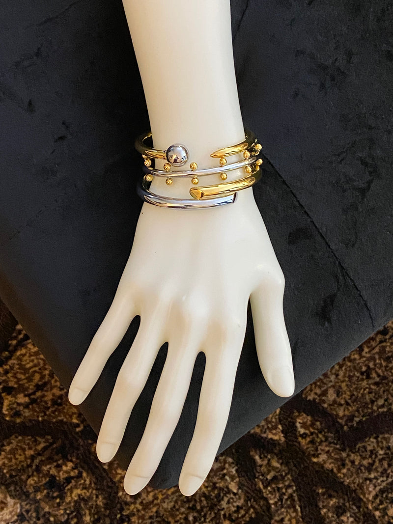 Two Tone Bracelet Set