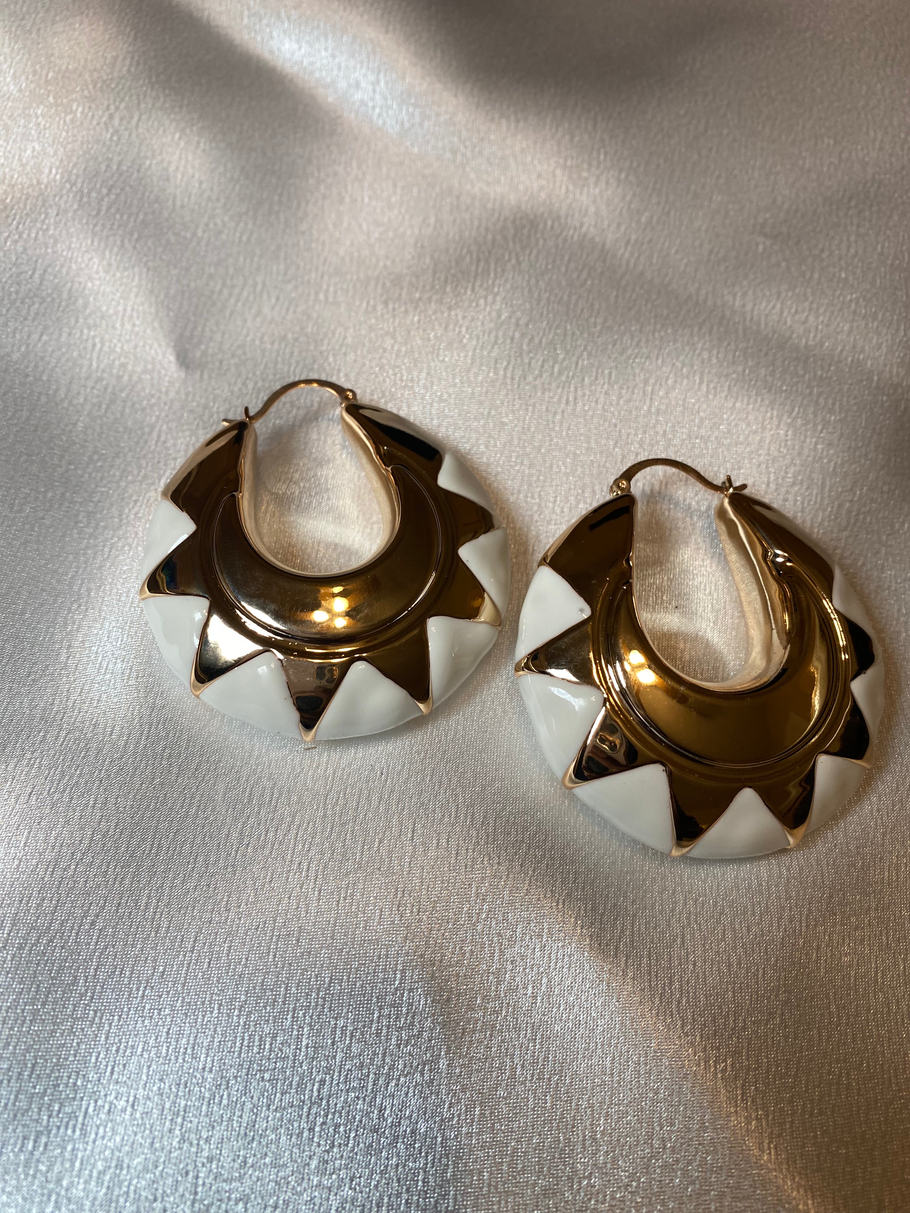 White & Rose Gold Hoop